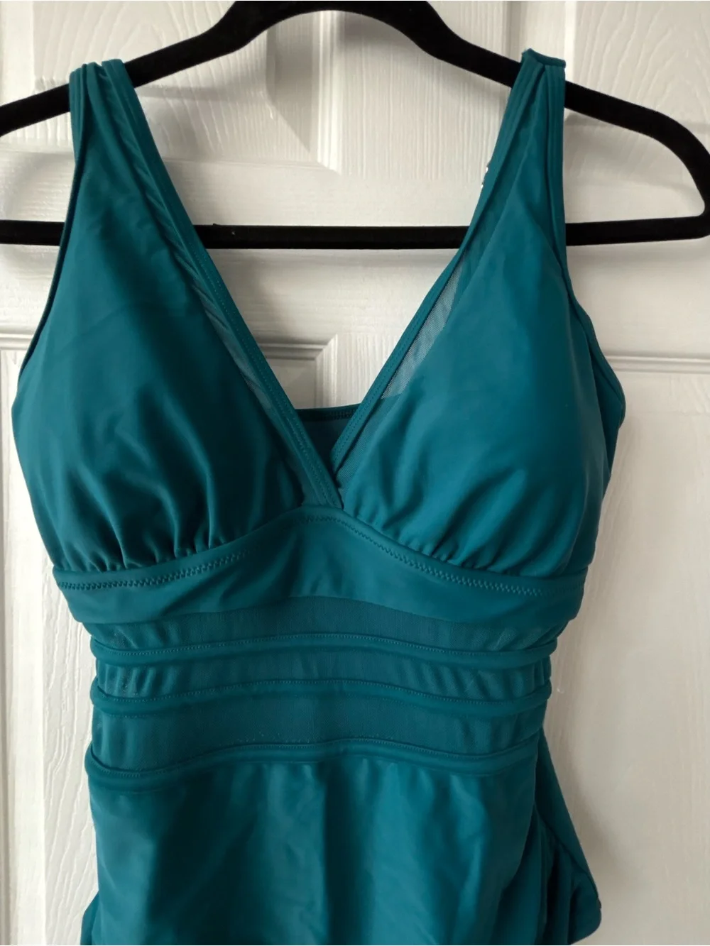 Blooming Jelly Size M Women’s Teal Mesh Detail Tummy Control One-Piece Swimsuit